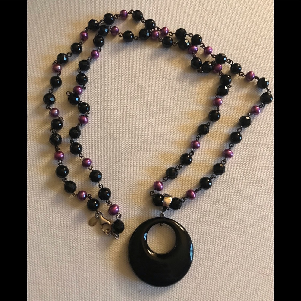 Black onyx / purple WK Whitney Kelly necklace